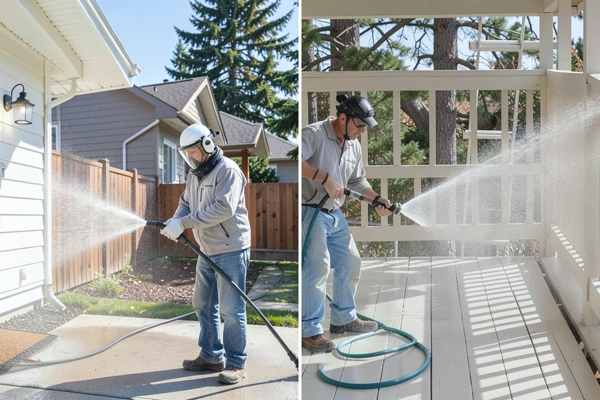 Bar & Restaurant Patio Cleaning in Sumner, Pierce County, WA - Pre-treat greasy zones and around table and bar areas