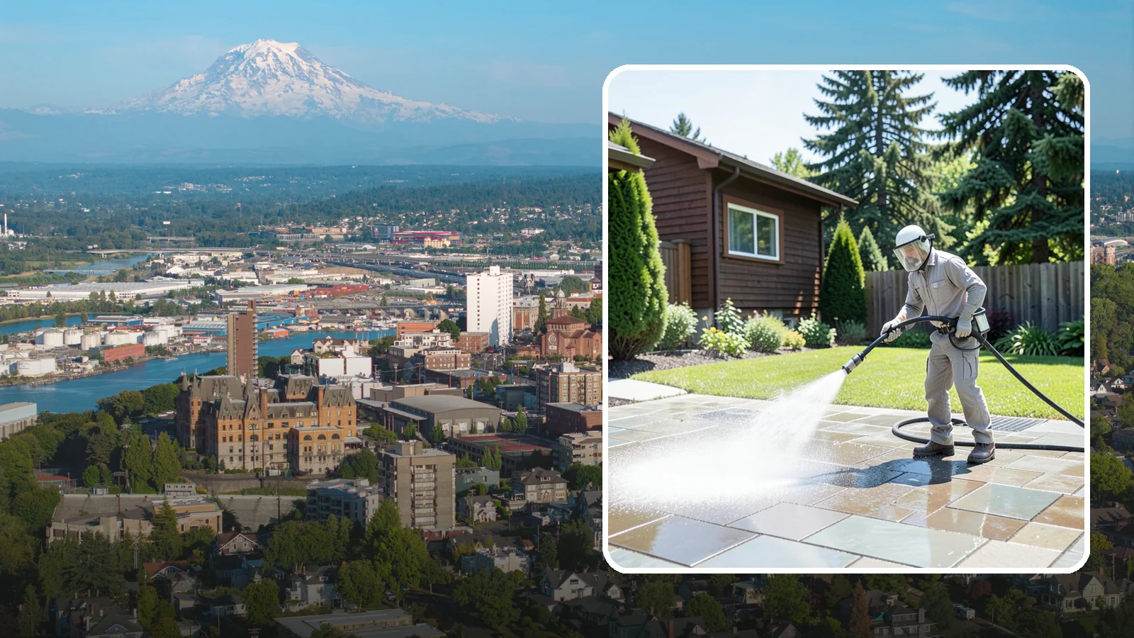 Bar & Restaurant Patio Cleaning in Tacoma, Pierce County, WA - Deep patio cleaning for bars and restaurants that removes grease, food spills, gum, and algae from the outdoor dining areas...