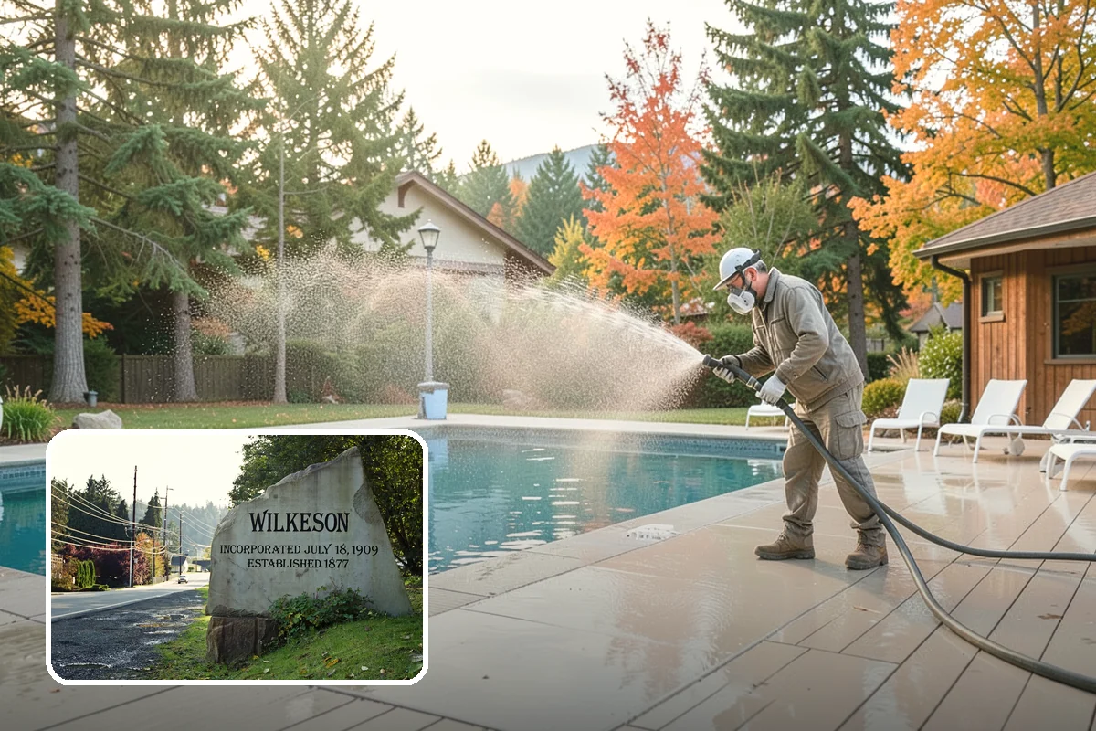 Bar & Restaurant Patio Cleaning in Wilkeson, Pierce County, WA - Breaks down grease and sugar ground into patio surfaces