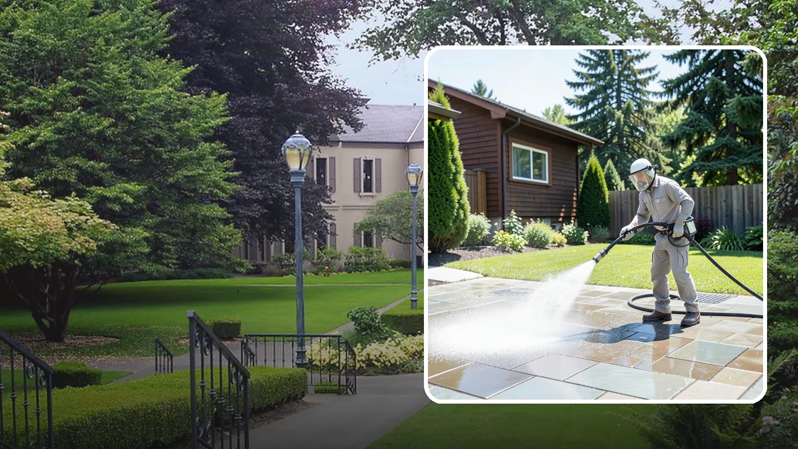 Bar & Restaurant Patio Cleaning in Woodinville, King County, WA - Deep patio cleaning for bars and restaurants that removes grease, food spills, gum, and algae from the outdoor dining areas...
