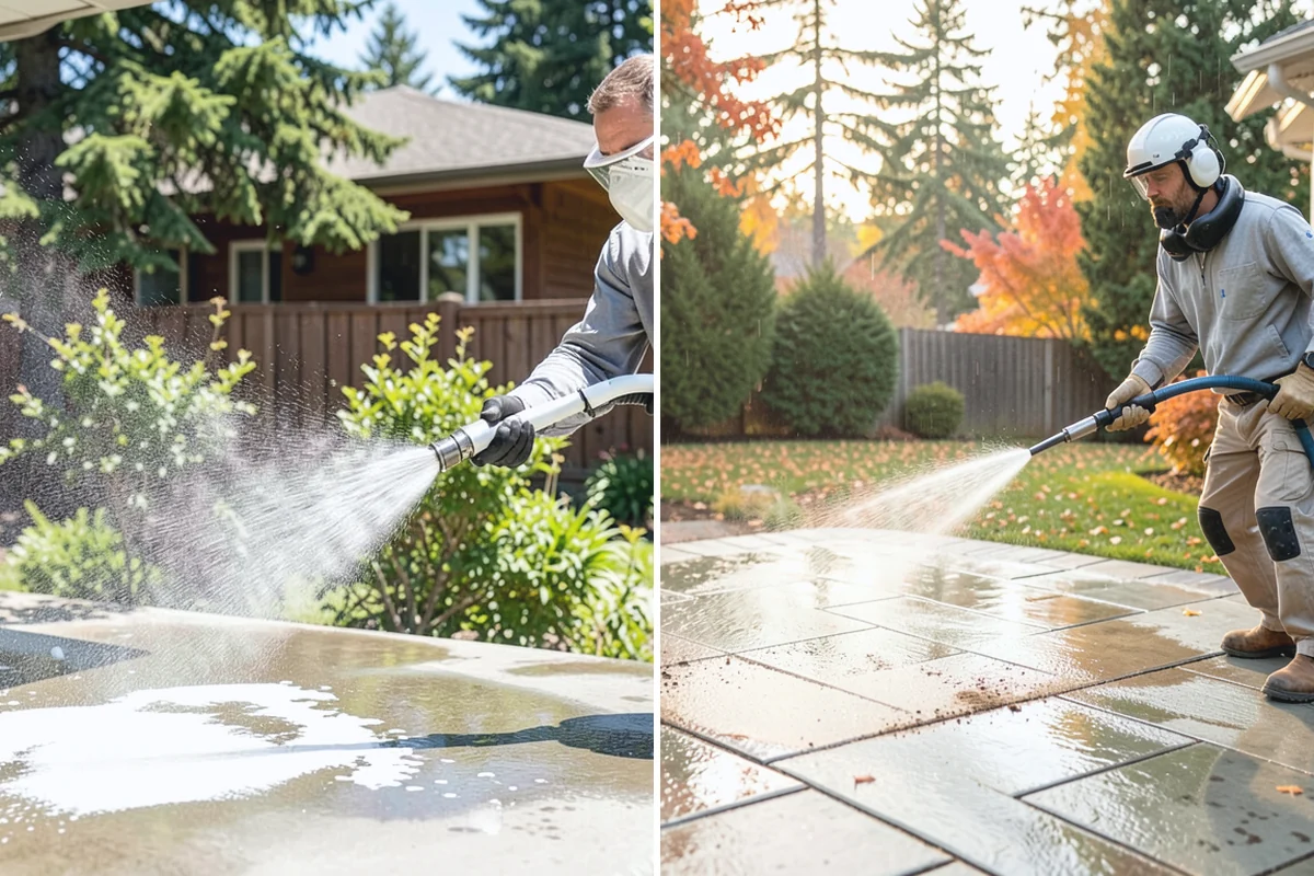 Bar & Restaurant Patio Cleaning in Woodinville, King County, WA - Pre-treat greasy zones and around table and bar areas