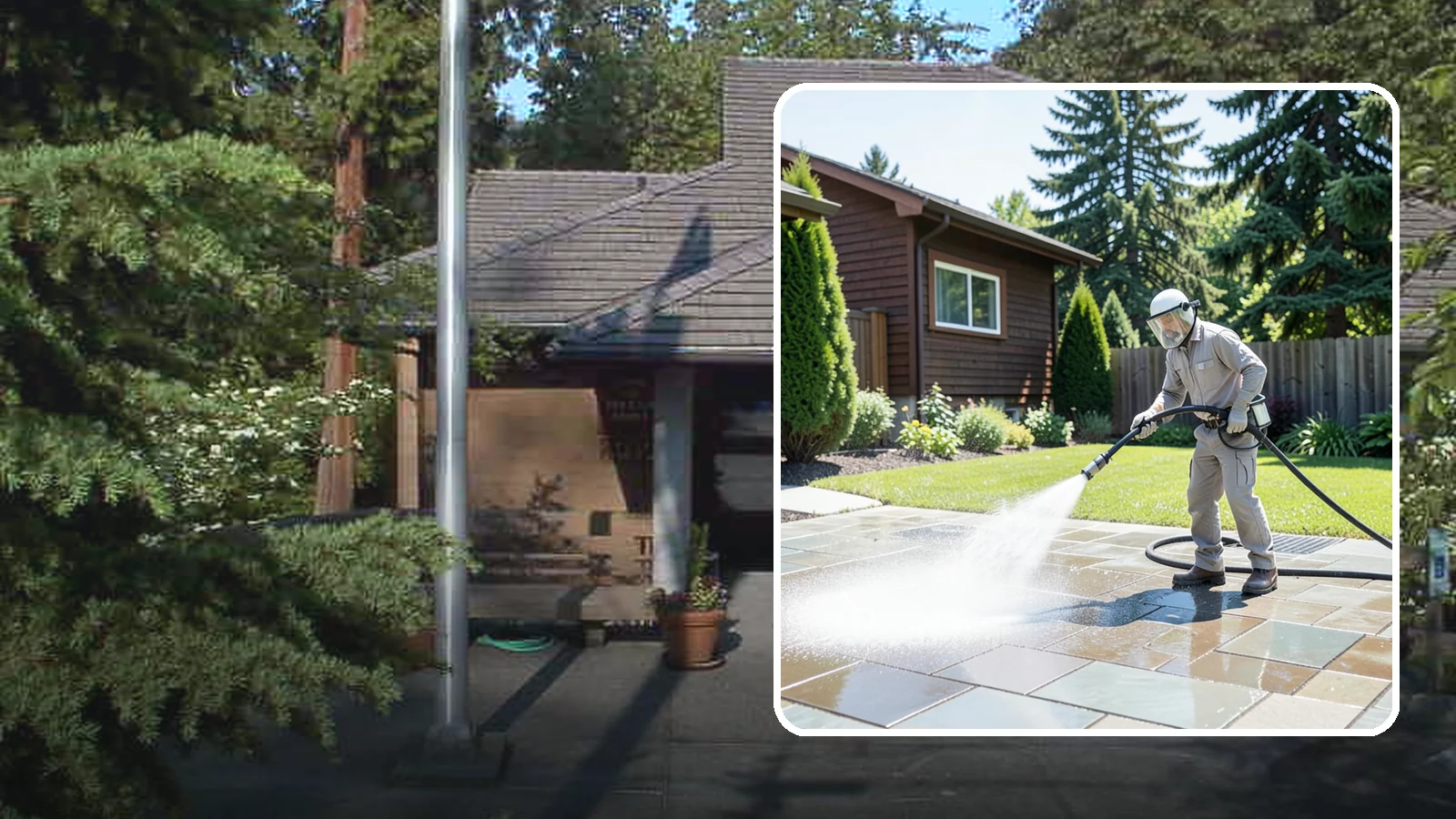 Bar & Restaurant Patio Cleaning in Yarrow Point, King County, WA - Deep patio cleaning for bars and restaurants that removes grease, food spills, gum, and algae from the outdoor dining areas...