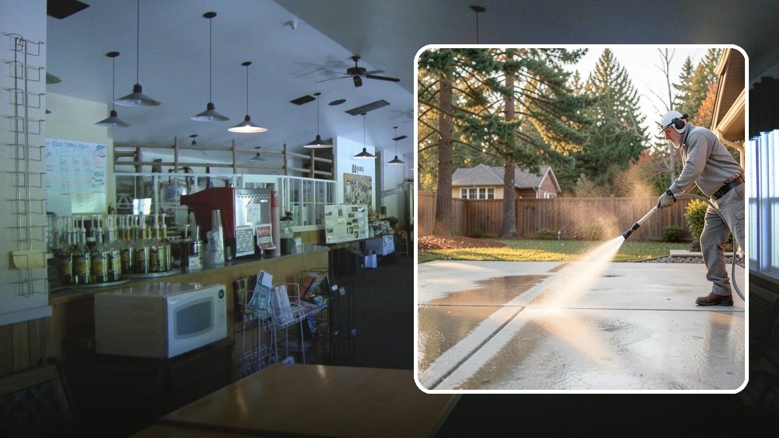 Basement Floor Cleaning in Black Diamond, King County, WA - Clean and deodorize damp basement concrete to control the musty buildup common in Washington's wet climate.
