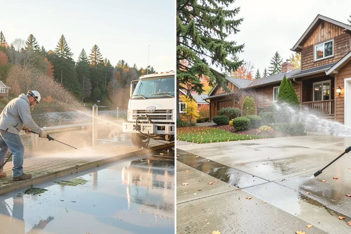 Basement Floor Cleaning in Black Diamond, King County, WA - Assess drainage and remove stored items from the work zone