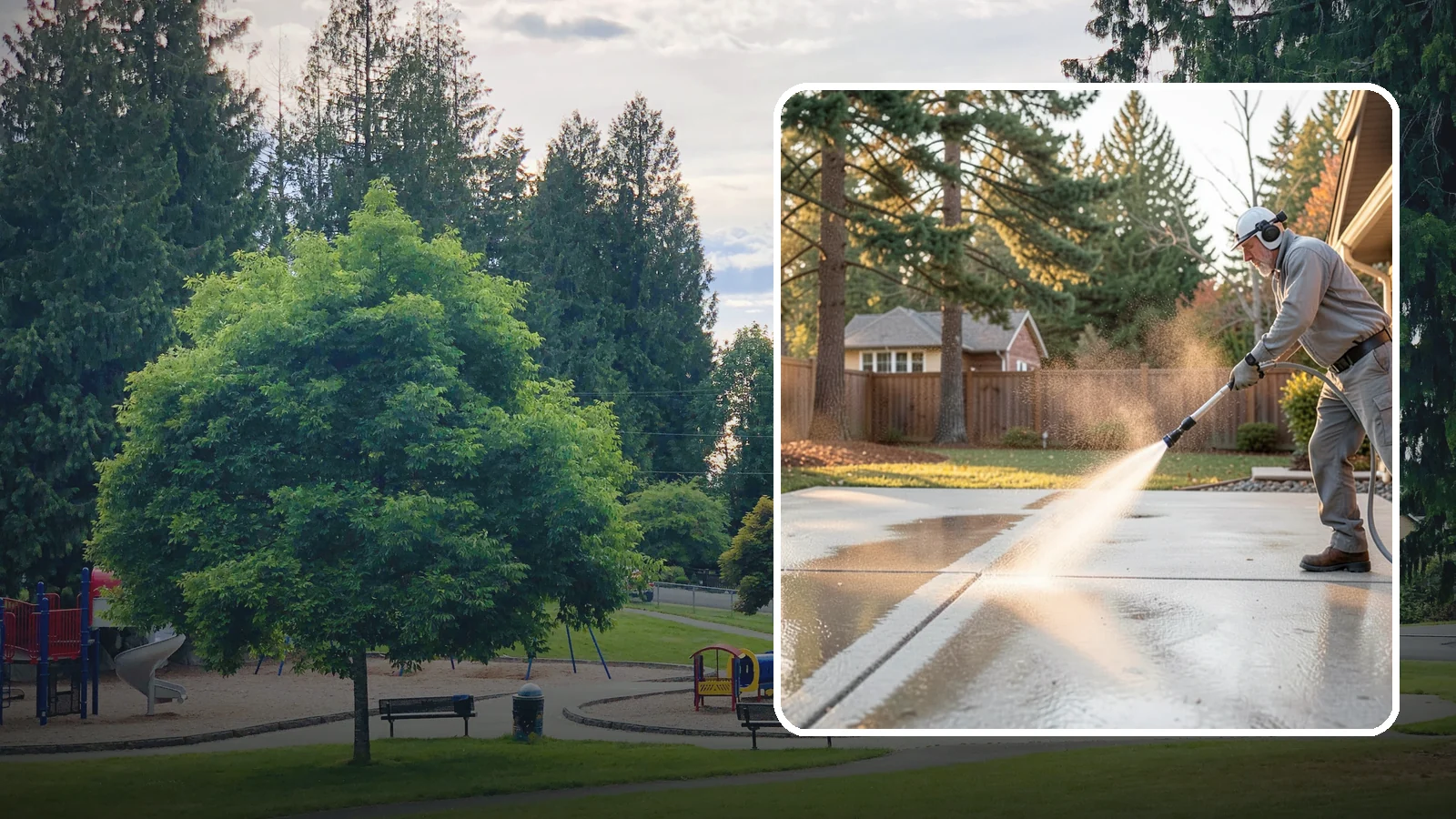 Basement Floor Cleaning in Bonney Lake, Pierce County, WA - Clean and deodorize damp basement concrete to control the musty buildup common in Washington's wet climate.