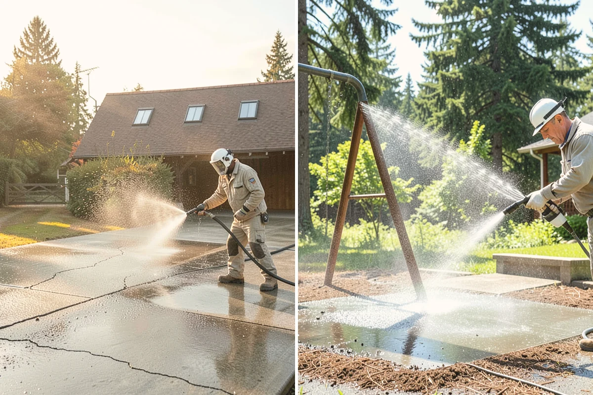 Basement Floor Cleaning in Edmonds, Snohomish County, WA - Assess drainage and remove stored items from the work zone