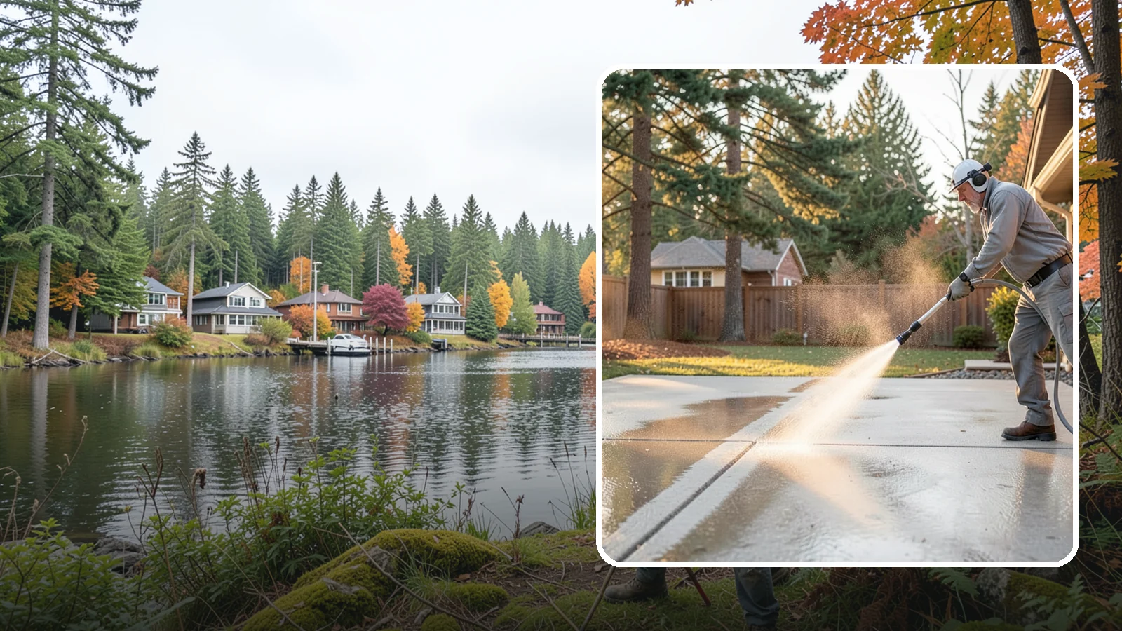 Basement Floor Cleaning in La Conner, Skagit County, WA - Clean and deodorize damp basement concrete to control the musty buildup common in Washington's wet climate.
