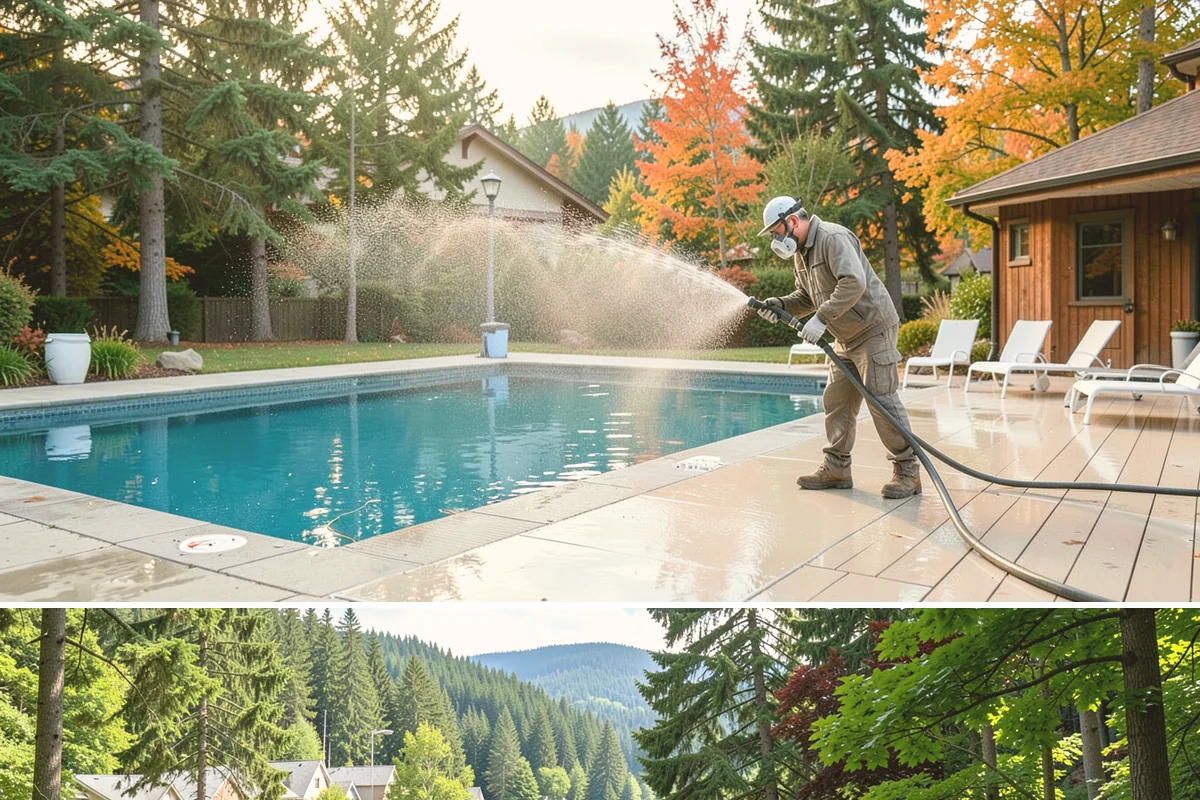 Basement Floor Cleaning in Lake Forest Park, King County, WA - Cleaning during the drier summer months lets the space ventilate and dry faster, which is important for below-grade concrete...