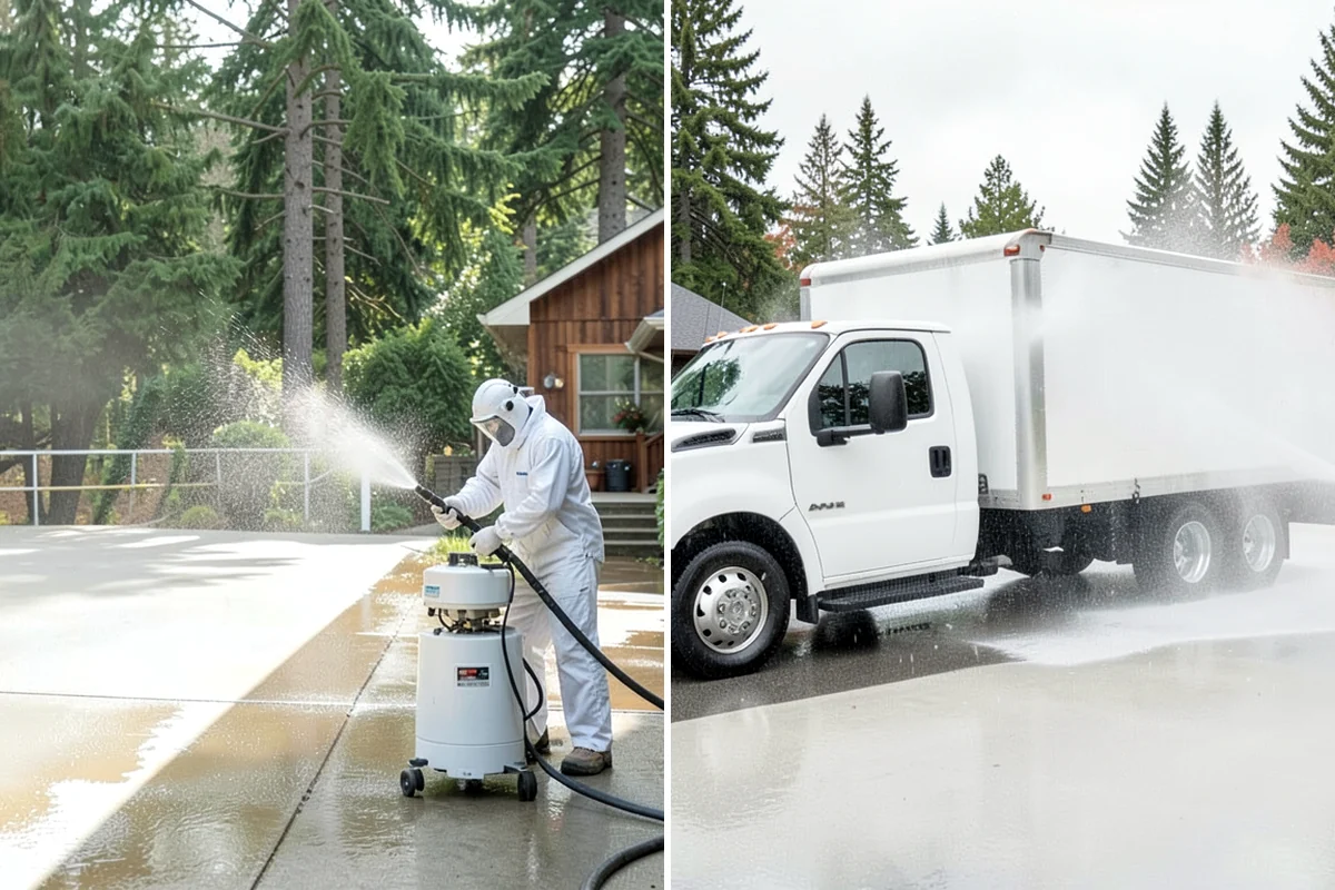 Basement Floor Cleaning in Lakewood, Pierce County, WA - Assess drainage and remove stored items from the work zone