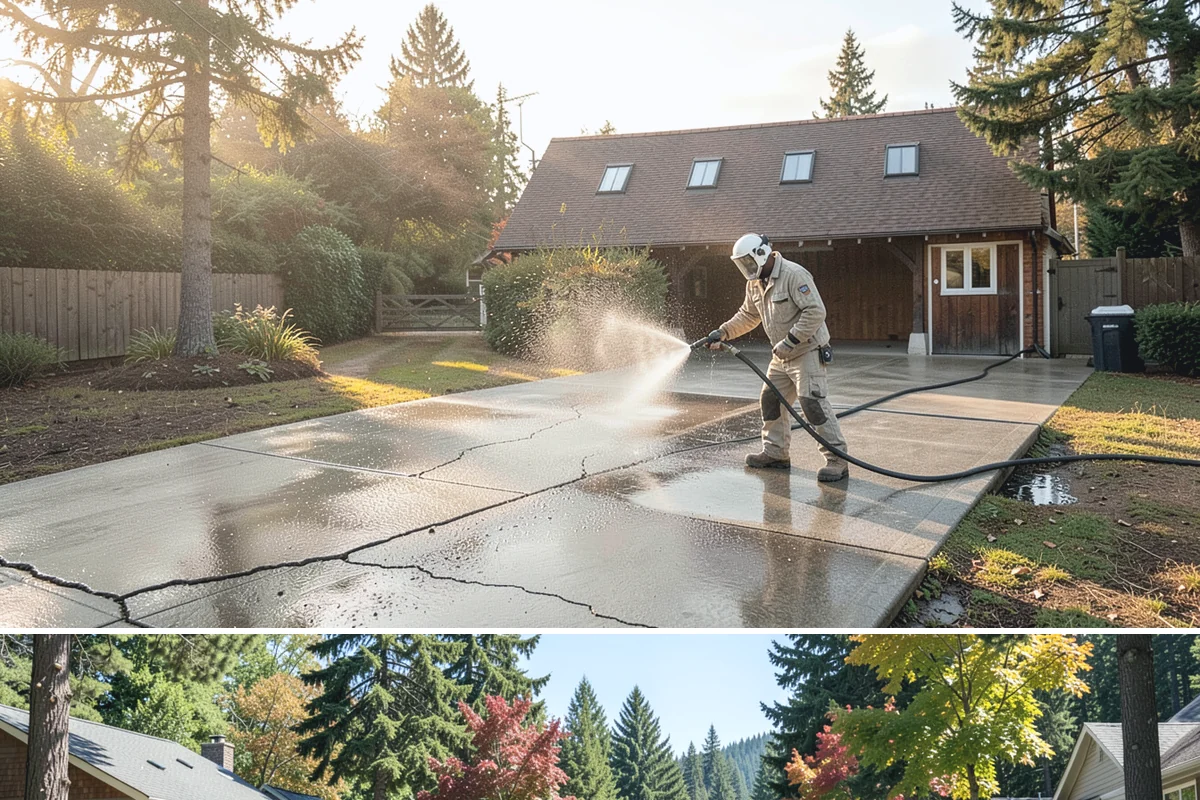 Basement Floor Cleaning in Orting, Pierce County, WA - Cleaning during the drier summer months lets the space ventilate and dry faster, which is important for below-grade concrete...