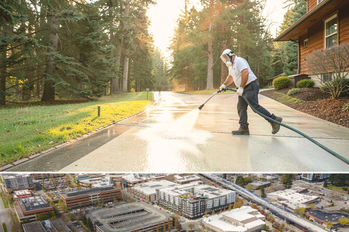 Basement Floor Cleaning in Redmond, King County, WA - Cleaning during the drier summer months lets the space ventilate and dry faster, which is important for below-grade concrete...