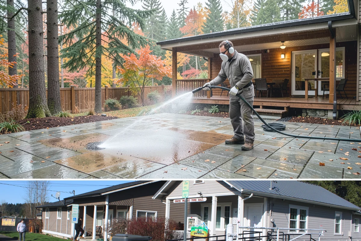 Basement Floor Cleaning in South Prairie, Pierce County, WA - Cleaning during the drier summer months lets the space ventilate and dry faster, which is important for below-grade concrete...