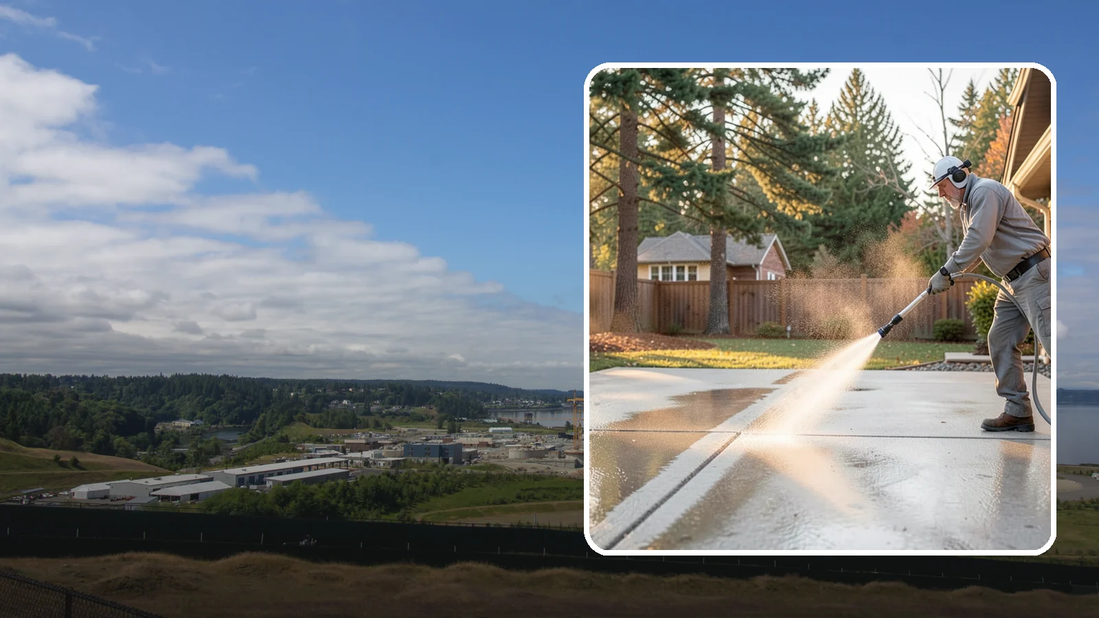 Basement Floor Cleaning in University Place, Pierce County, WA - Clean and deodorize damp basement concrete to control the musty buildup common in Washington's wet climate.