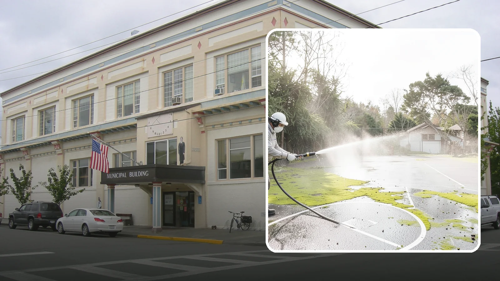 Basketball Court Cleaning in Anacortes, Skagit County, WA - We clean residential and community basketball courts, clearing the moss and algae that make Washington sport surfaces dangerously...