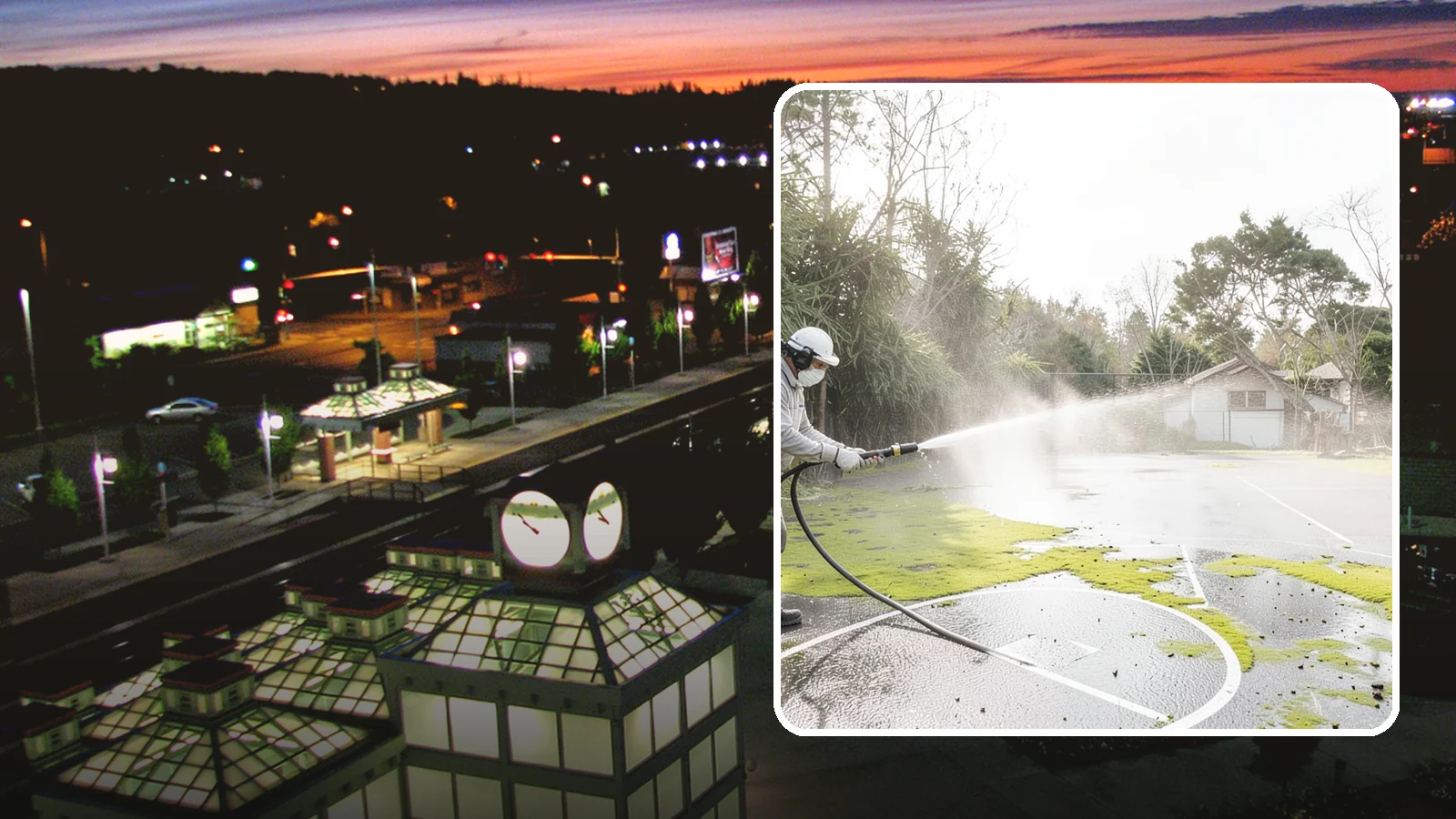 Basketball Court Cleaning in Auburn, King County, WA - We clean residential and community basketball courts, clearing the moss and algae that make Washington sport surfaces dangerously...