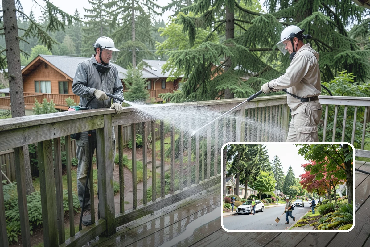 Basketball Court Cleaning in Beaux Arts Village, King County, WA - Restores reliable traction on a moss-slicked surface
