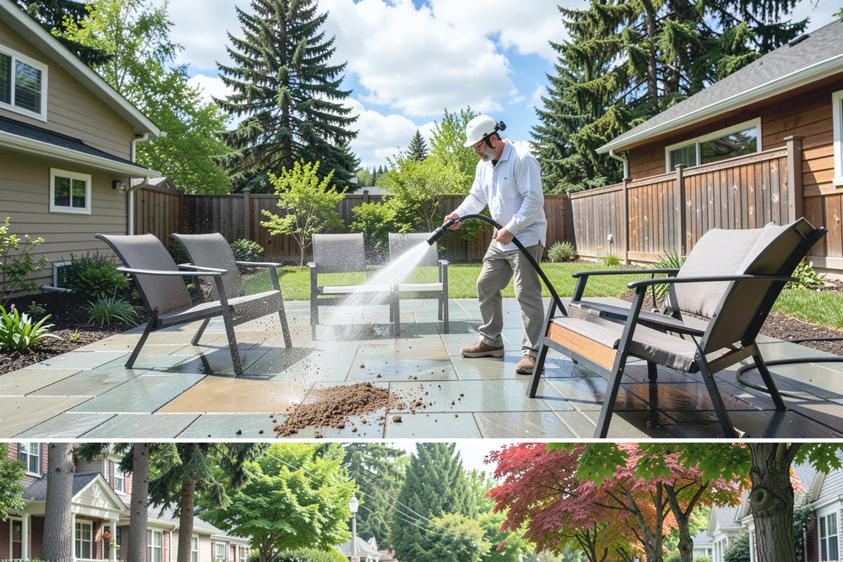Basketball Court Cleaning in Beaux Arts Village, King County, WA - Clean the court in late spring to shed winter moss before the outdoor playing season heats up.