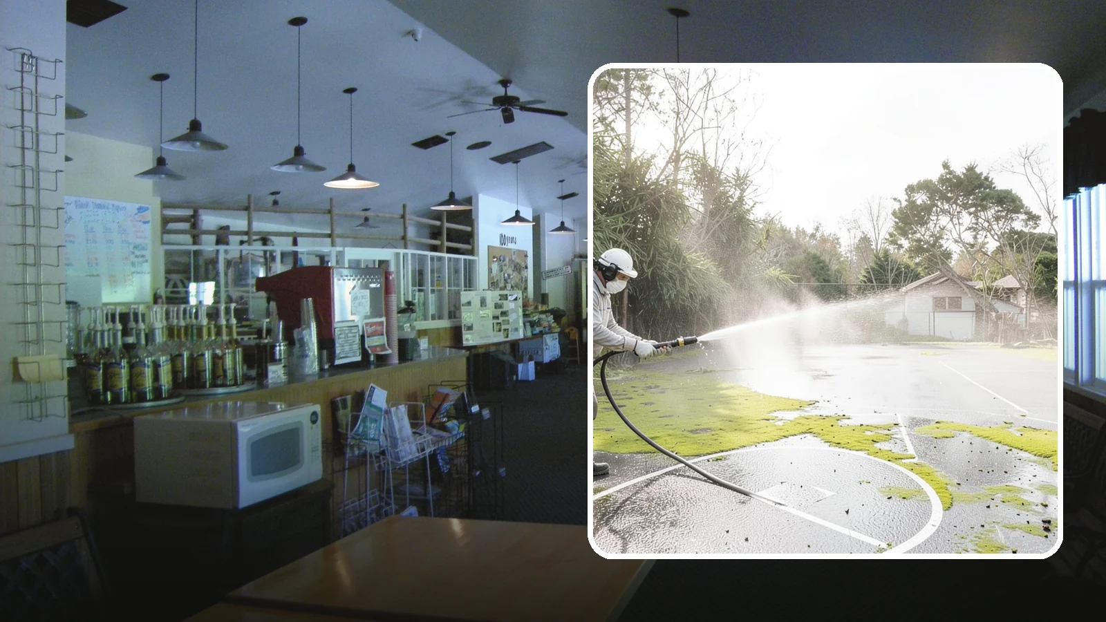 Basketball Court Cleaning in Black Diamond, King County, WA - We clean residential and community basketball courts, clearing the moss and algae that make Washington sport surfaces dangerously...