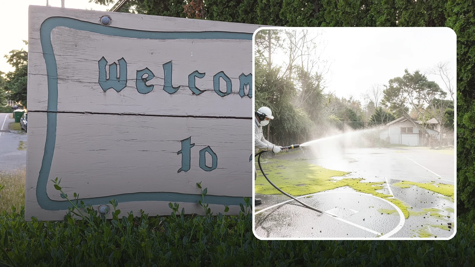 Basketball Court Cleaning in Brier, Snohomish County, WA - We clean residential and community basketball courts, clearing the moss and algae that make Washington sport surfaces dangerously...