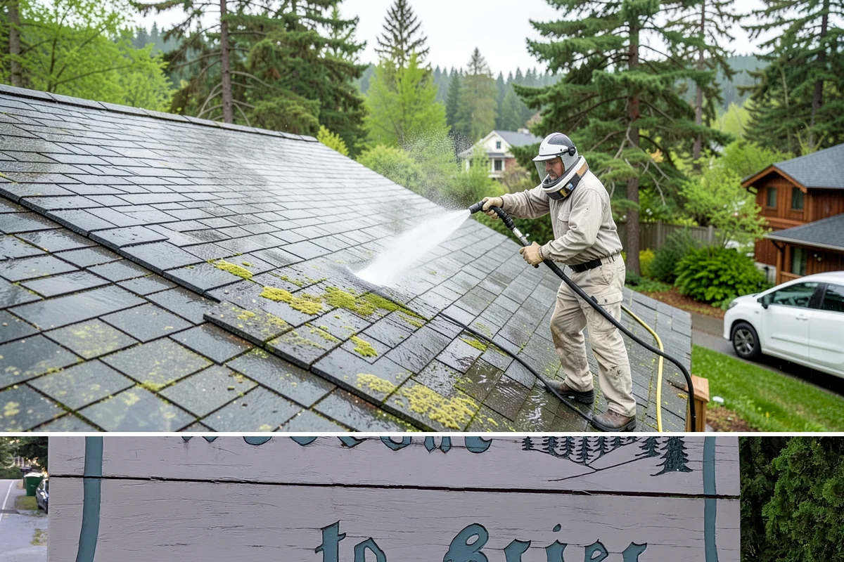 Basketball Court Cleaning in Brier, Snohomish County, WA - Clean the court in late spring to shed winter moss before the outdoor playing season heats up.