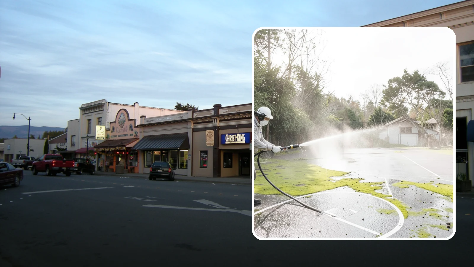 Basketball Court Cleaning in Burlington, Skagit County, WA - We clean residential and community basketball courts, clearing the moss and algae that make Washington sport surfaces dangerously...