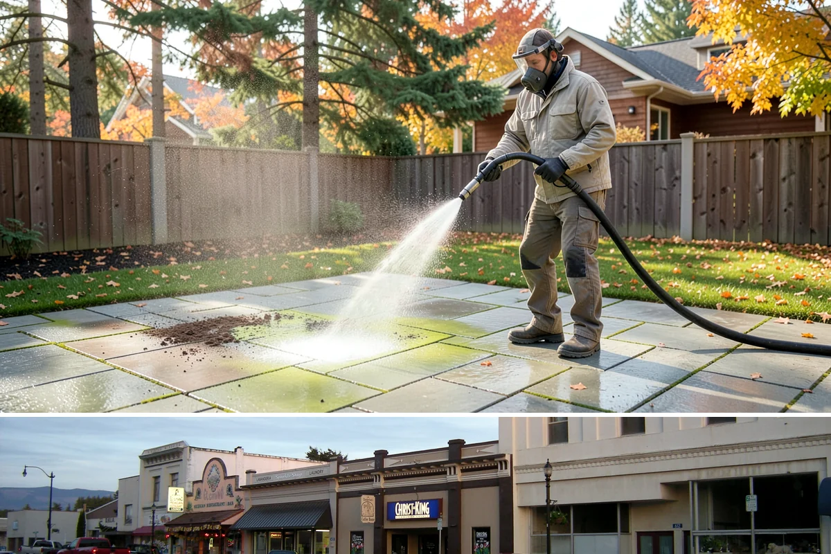 Basketball Court Cleaning in Burlington, Skagit County, WA - Clean the court in late spring to shed winter moss before the outdoor playing season heats up.