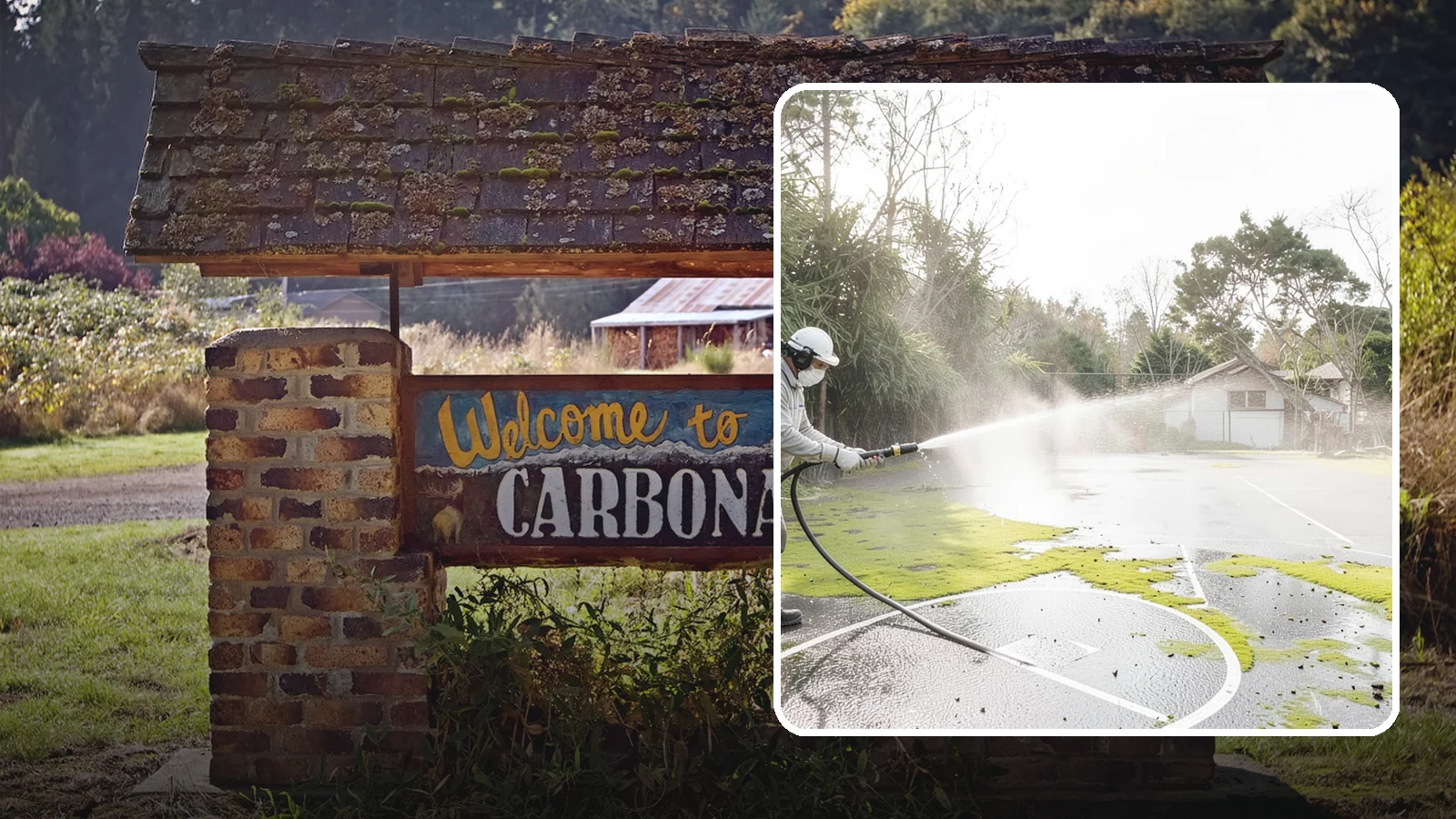 Basketball Court Cleaning in Carbonado, Pierce County, WA - We clean residential and community basketball courts, clearing the moss and algae that make Washington sport surfaces dangerously...