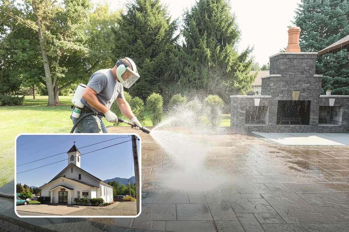 Basketball Court Cleaning in Concrete, Skagit County, WA - Restores reliable traction on a moss-slicked surface