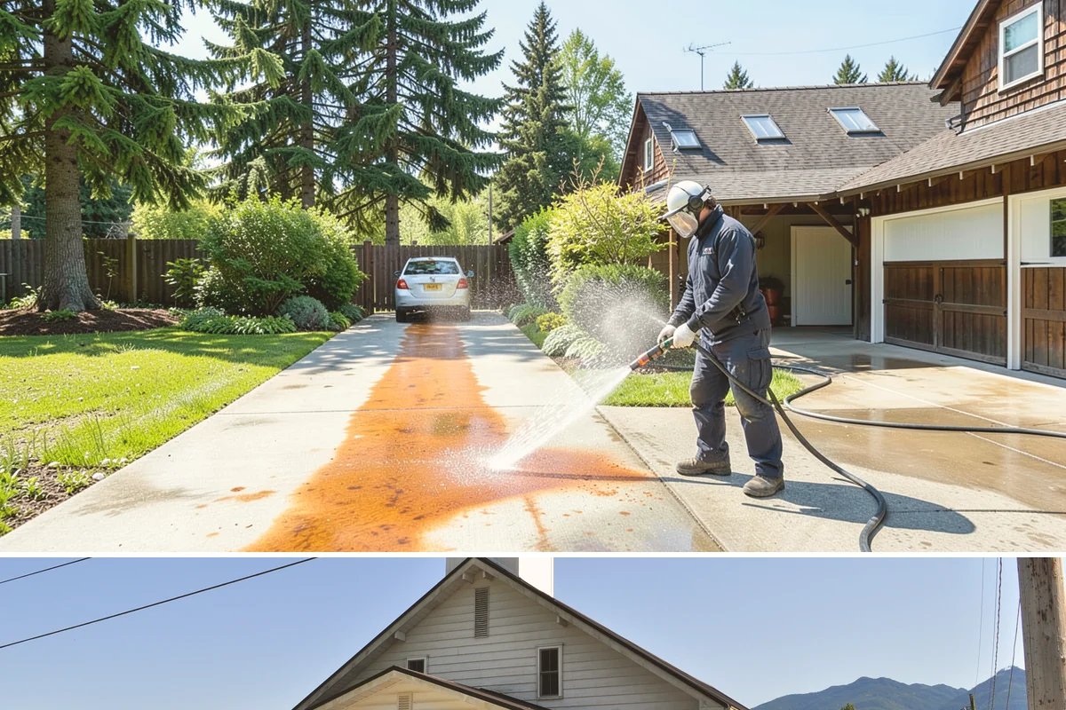 Basketball Court Cleaning in Concrete, Skagit County, WA - Clean the court in late spring to shed winter moss before the outdoor playing season heats up.