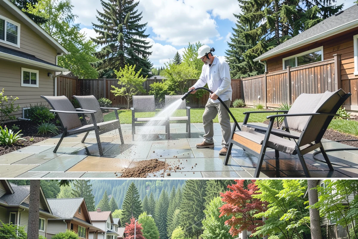 Basketball Court Cleaning in Darrington, Snohomish County, WA - Clean the court in late spring to shed winter moss before the outdoor playing season heats up.