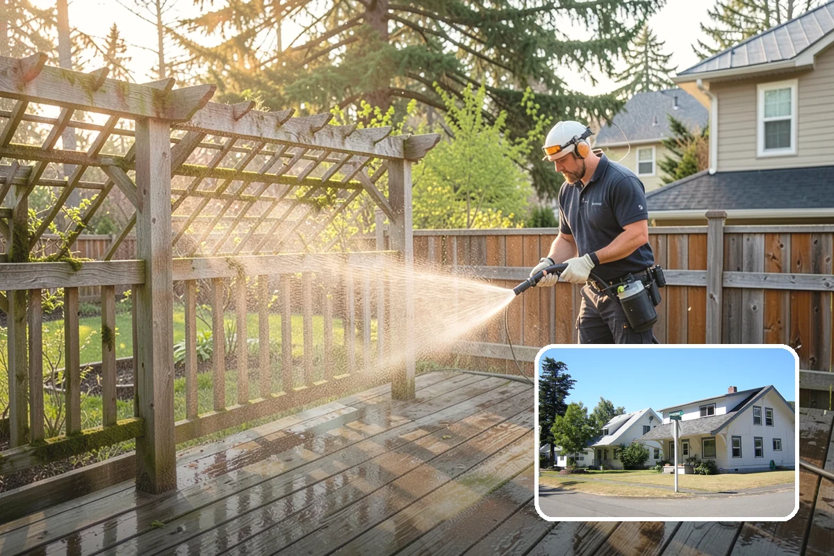 Basketball Court Cleaning in DuPont, Pierce County, WA - Restores reliable traction on a moss-slicked surface