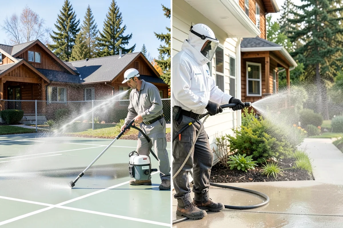 Basketball Court Cleaning in DuPont, Pierce County, WA - Clear the court and sweep away loose debris