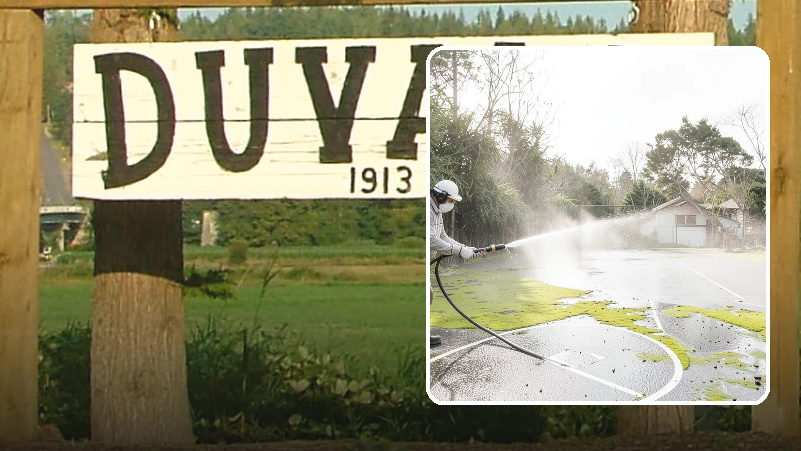 Basketball Court Cleaning in Duvall, King County, WA - We clean residential and community basketball courts, clearing the moss and algae that make Washington sport surfaces dangerously...