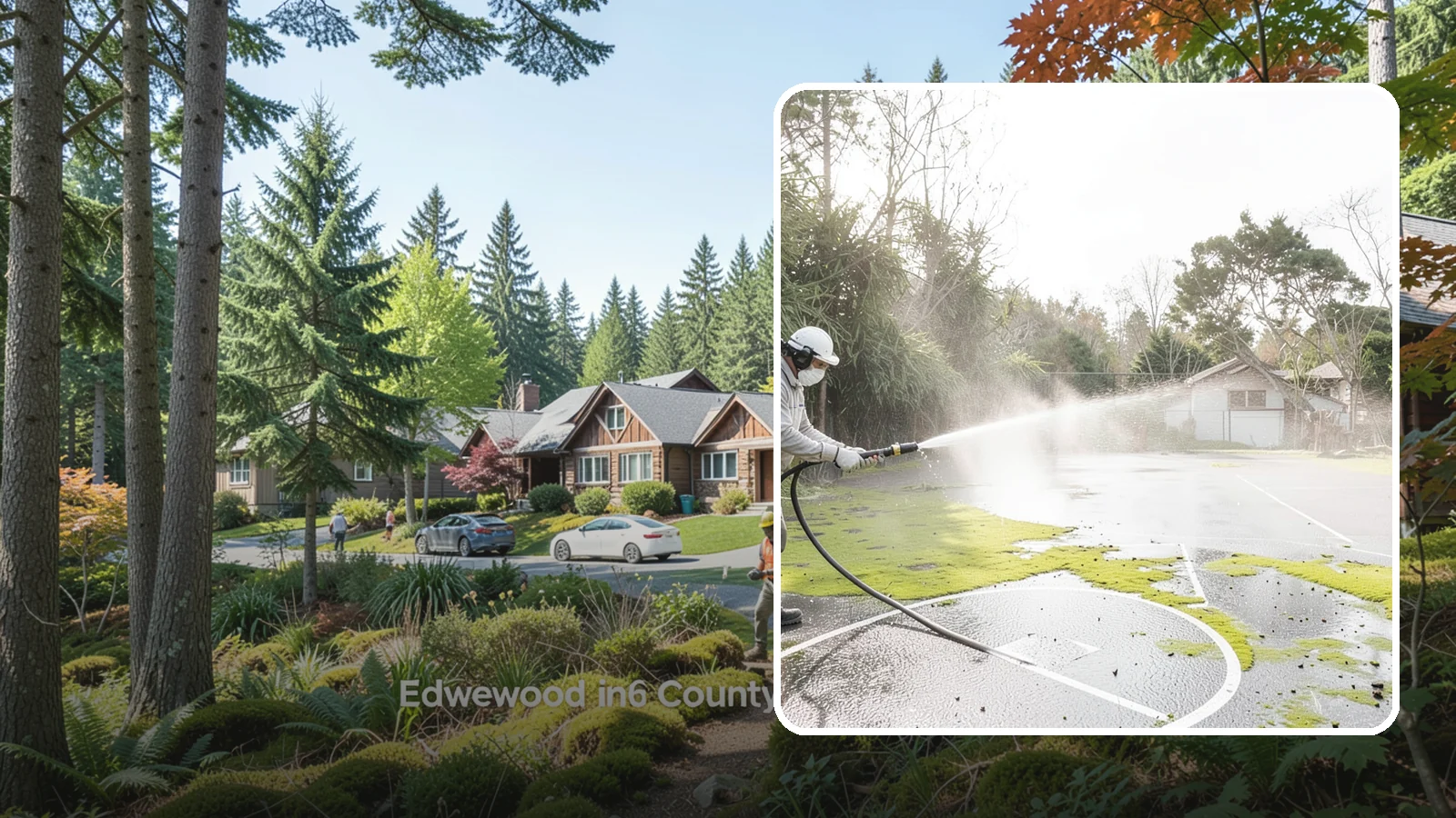 Basketball Court Cleaning in Edgewood, Pierce County, WA - We clean residential and community basketball courts, clearing the moss and algae that make Washington sport surfaces dangerously...