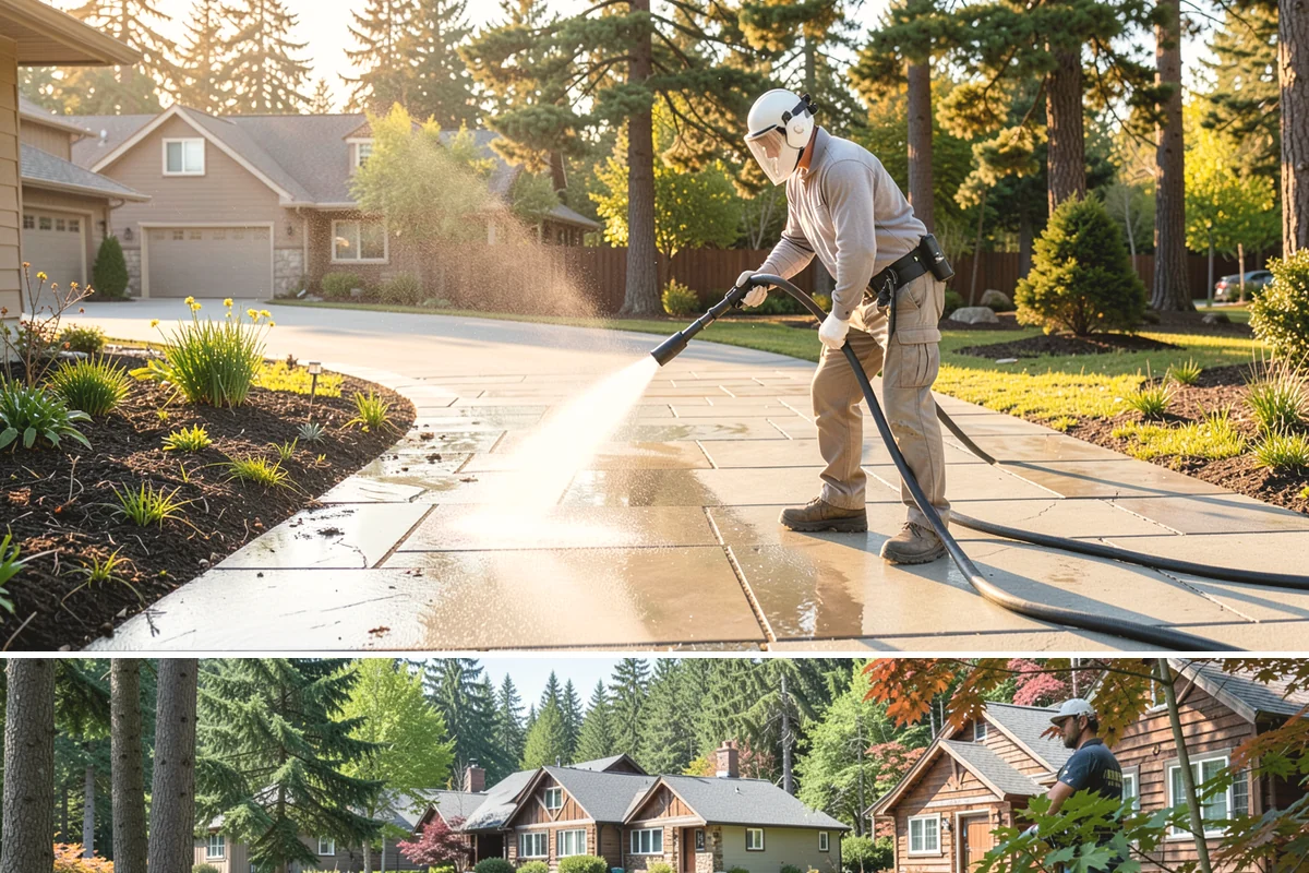 Basketball Court Cleaning in Edgewood, Pierce County, WA - Clean the court in late spring to shed winter moss before the outdoor playing season heats up.