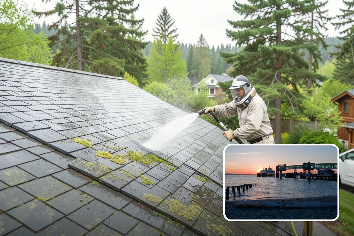 Basketball Court Cleaning in Edmonds, Snohomish County, WA - Restores reliable traction on a moss-slicked surface