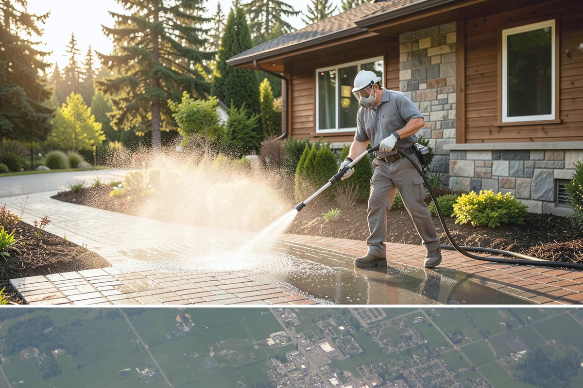 Basketball Court Cleaning in Enumclaw, King County, WA - Clean the court in late spring to shed winter moss before the outdoor playing season heats up.