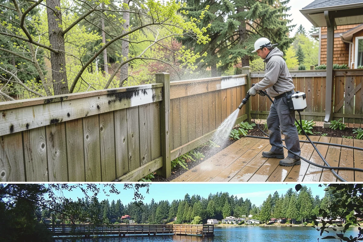 Basketball Court Cleaning in Federal Way, King County, WA - Clean the court in late spring to shed winter moss before the outdoor playing season heats up.