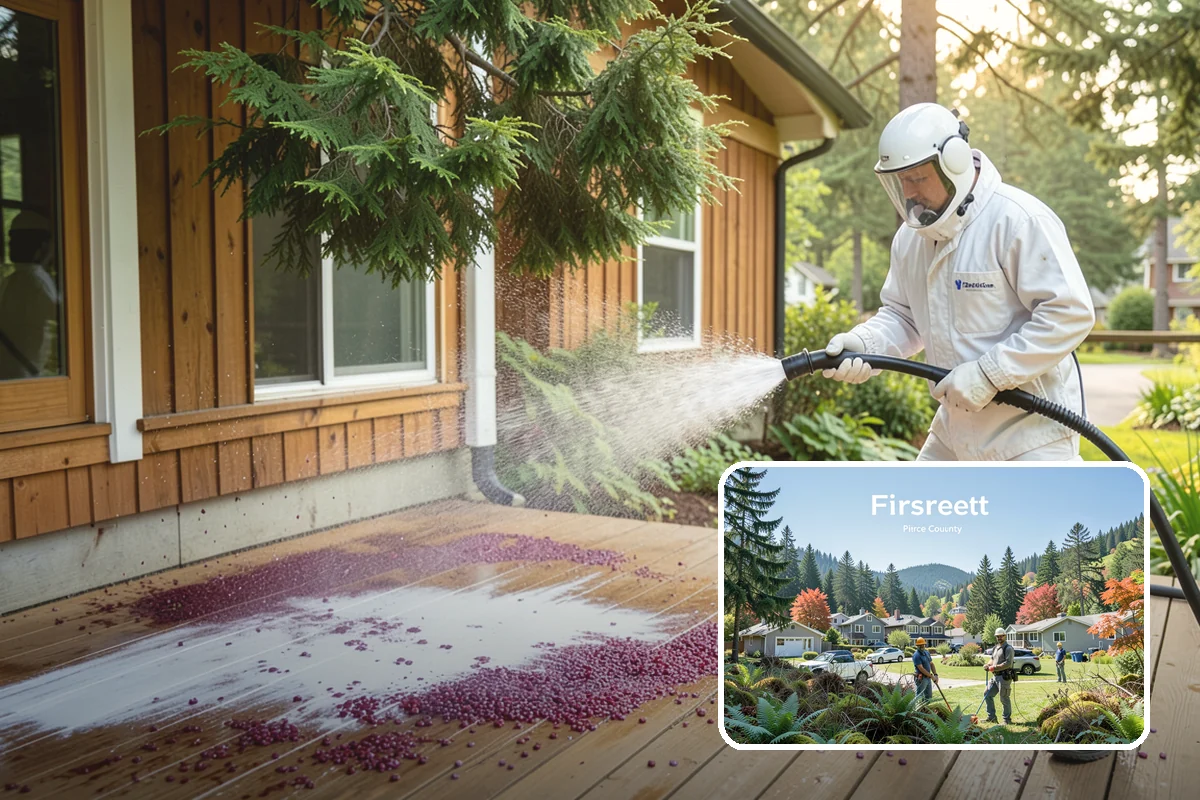 Basketball Court Cleaning in Fircrest, Pierce County, WA - Restores reliable traction on a moss-slicked surface