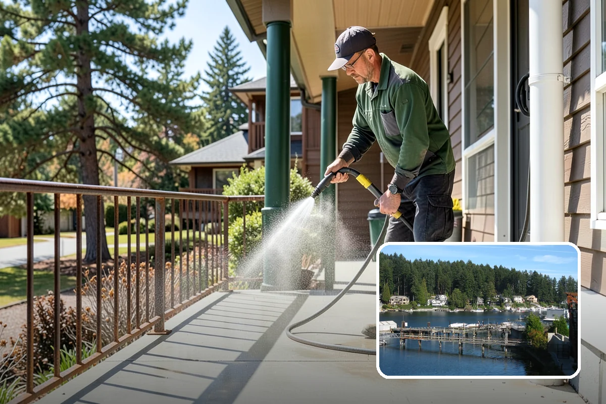Basketball Court Cleaning in Gig Harbor, Pierce County, WA - Restores reliable traction on a moss-slicked surface