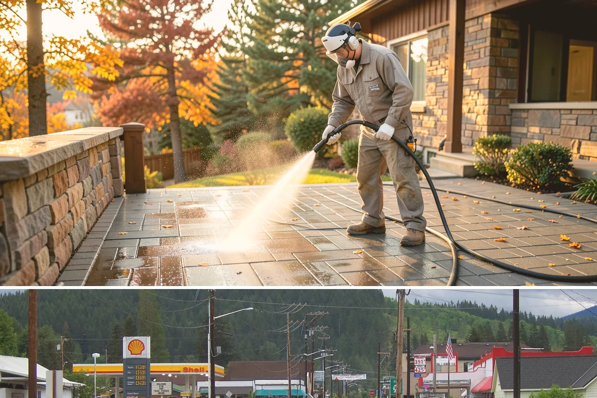 Basketball Court Cleaning in Granite Falls, Snohomish County, WA - Clean the court in late spring to shed winter moss before the outdoor playing season heats up.