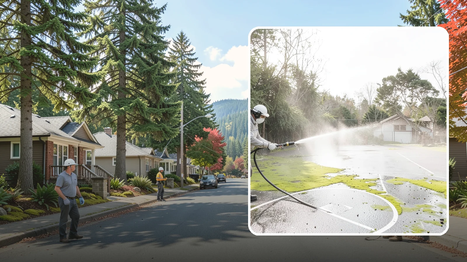 Basketball Court Cleaning in Hunts Point, King County, WA - We clean residential and community basketball courts, clearing the moss and algae that make Washington sport surfaces dangerously...