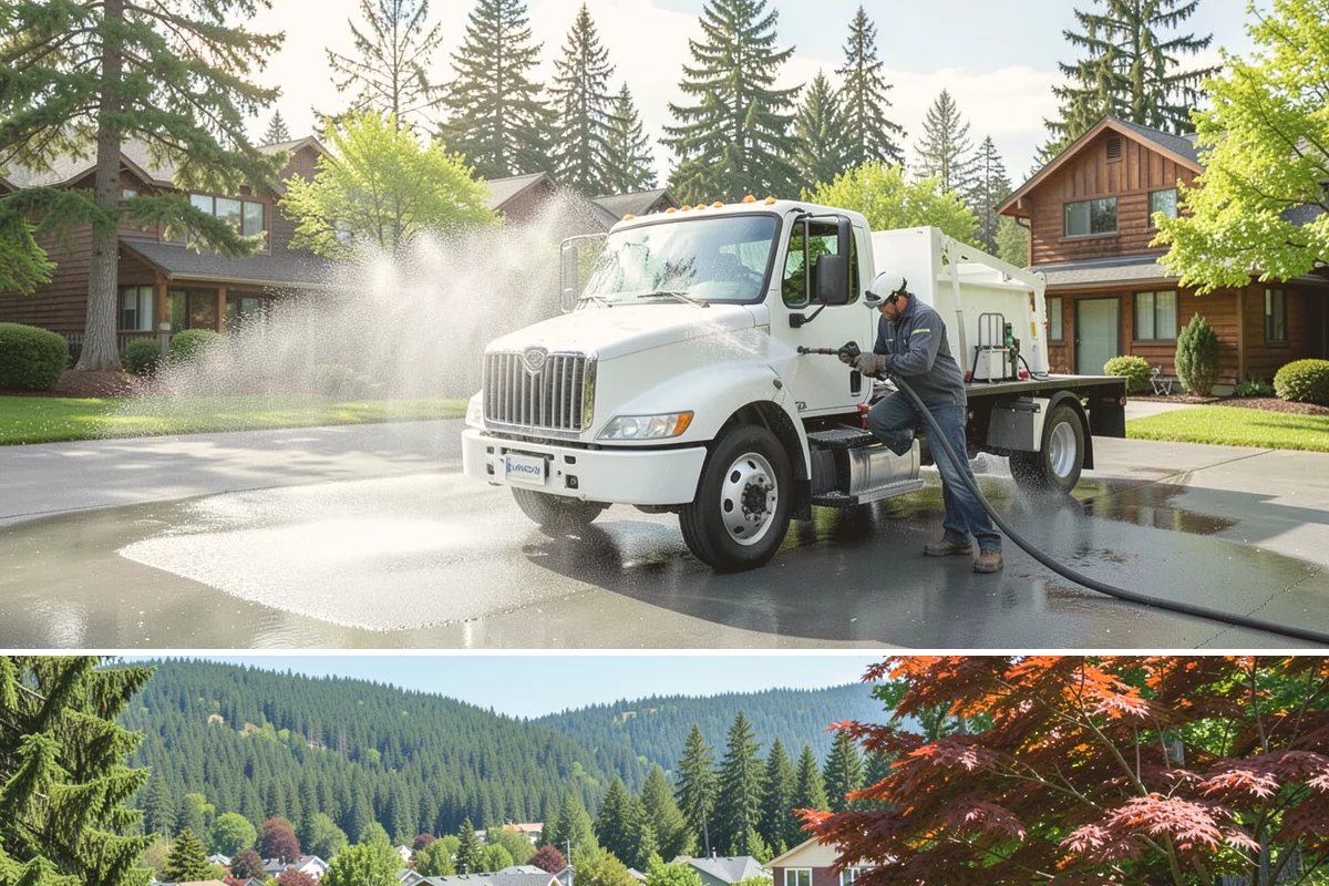 Basketball Court Cleaning in Index, Snohomish County, WA - Clean the court in late spring to shed winter moss before the outdoor playing season heats up.