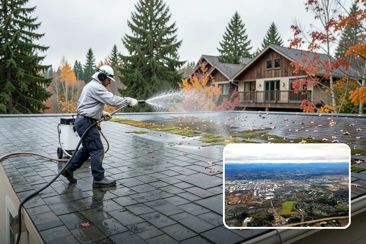 Basketball Court Cleaning in Kent, King County, WA - Restores reliable traction on a moss-slicked surface