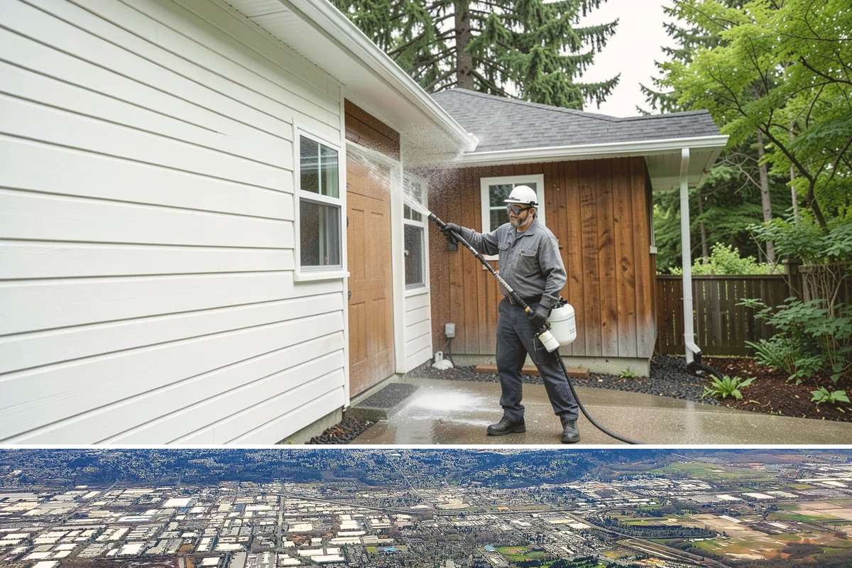 Basketball Court Cleaning in Kent, King County, WA - Clean the court in late spring to shed winter moss before the outdoor playing season heats up.
