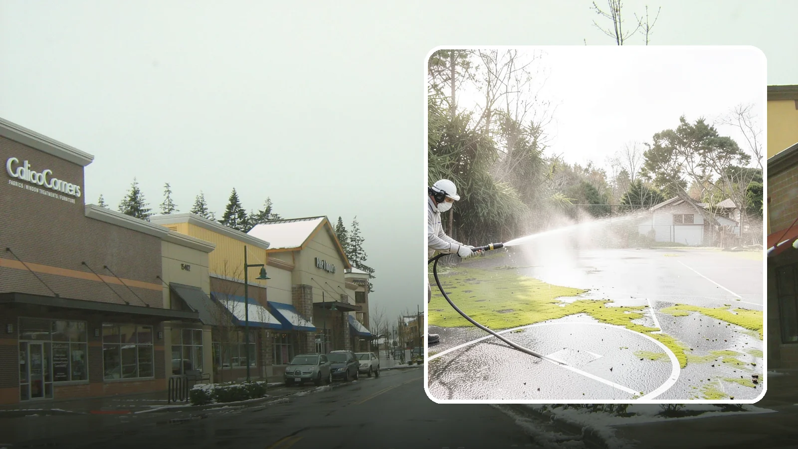 Basketball Court Cleaning in Mill Creek, Snohomish County, WA - We clean residential and community basketball courts, clearing the moss and algae that make Washington sport surfaces dangerously...
