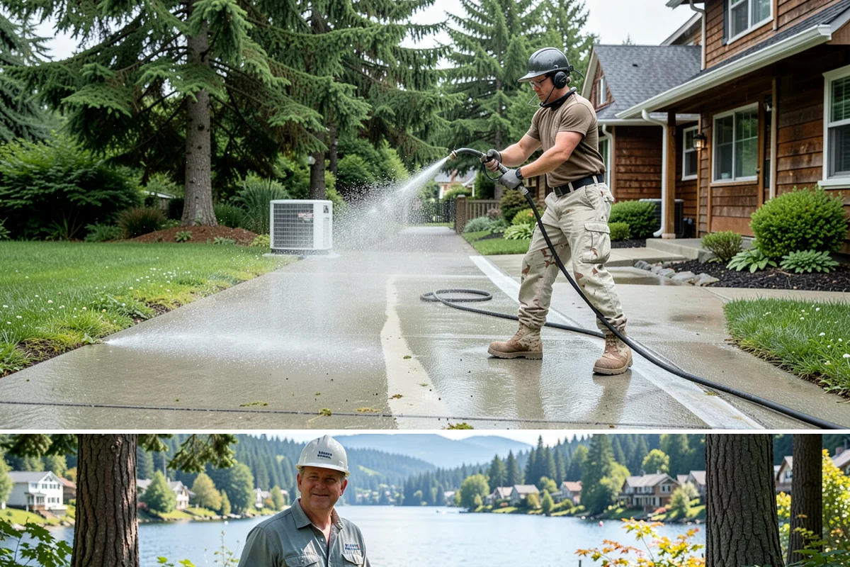 Basketball Court Cleaning in Milton, King County, WA - Clean the court in late spring to shed winter moss before the outdoor playing season heats up.