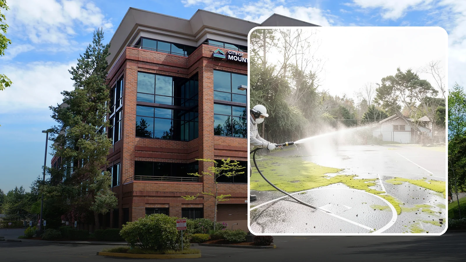 Basketball Court Cleaning in Mountlake Terrace, Snohomish County, WA - We clean residential and community basketball courts, clearing the moss and algae that make Washington sport surfaces dangerously...