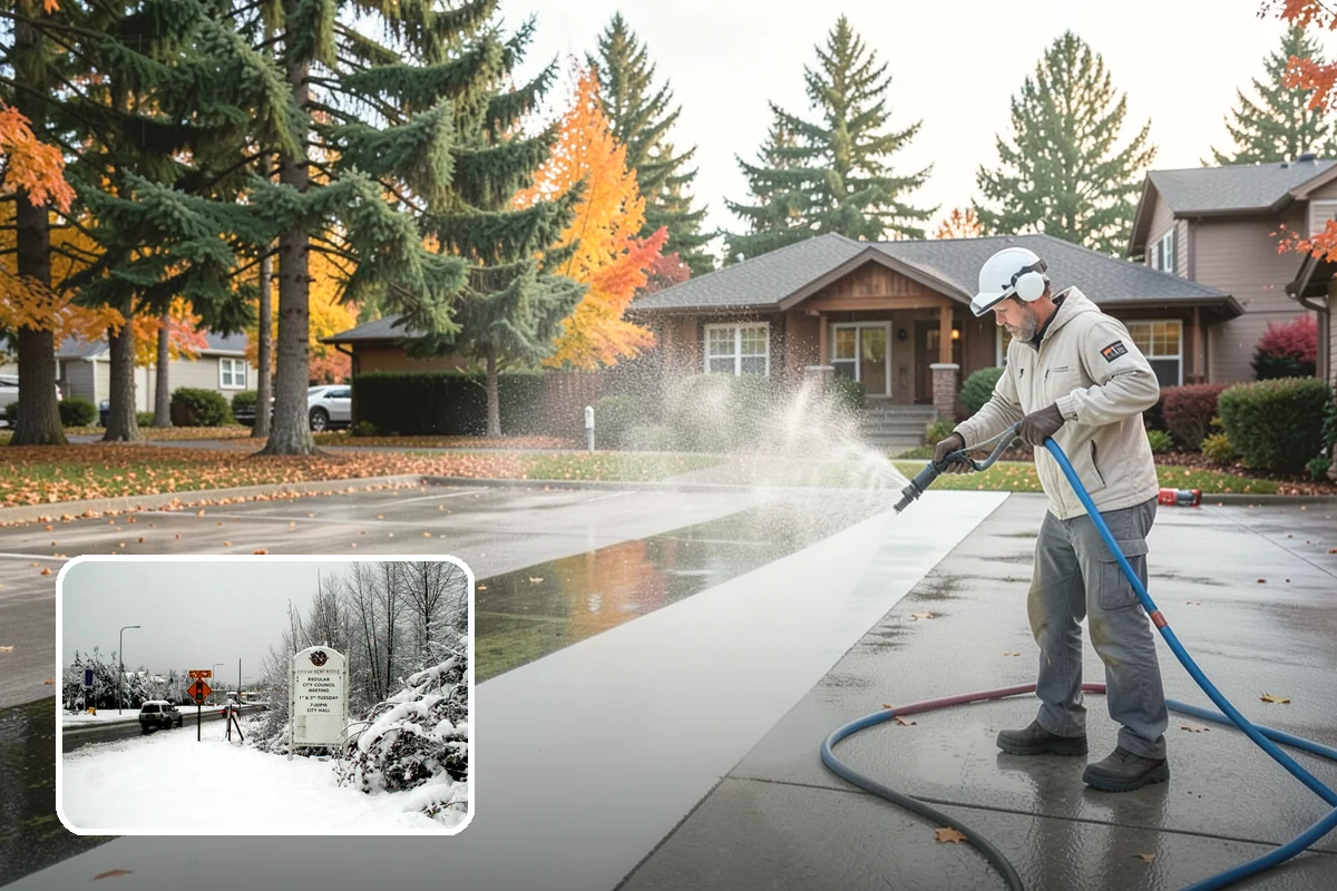 Basketball Court Cleaning in Newcastle, King County, WA - Restores reliable traction on a moss-slicked surface