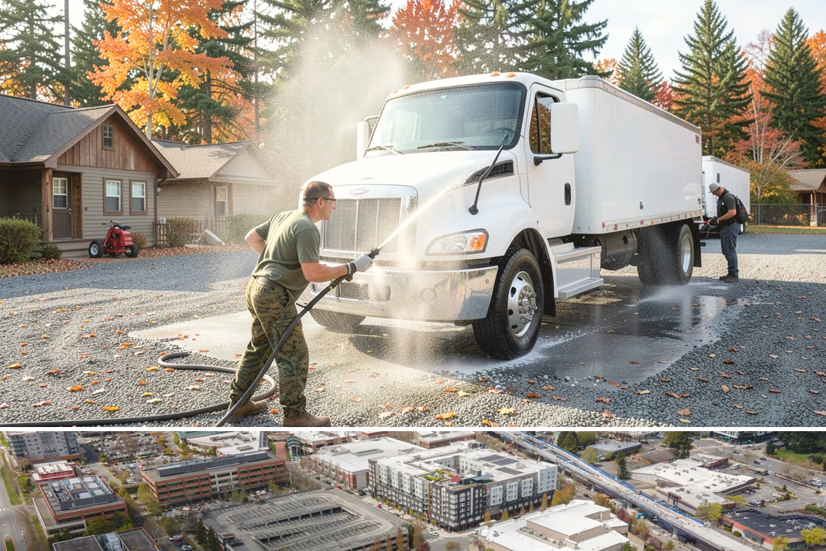 Basketball Court Cleaning in Redmond, King County, WA - Clean the court in late spring to shed winter moss before the outdoor playing season heats up.